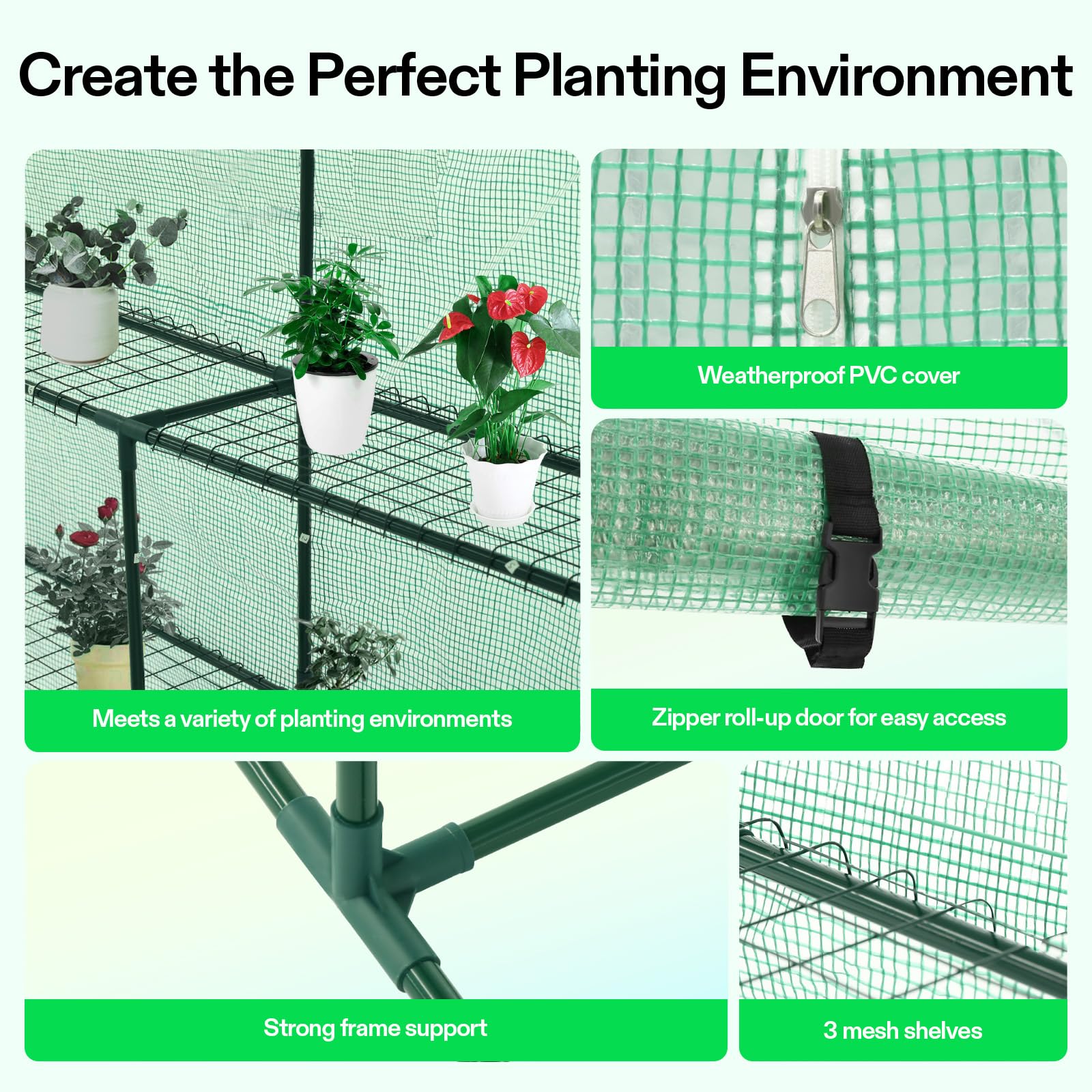 VIVOSUN clear PVC cover protects plants while letting light through
