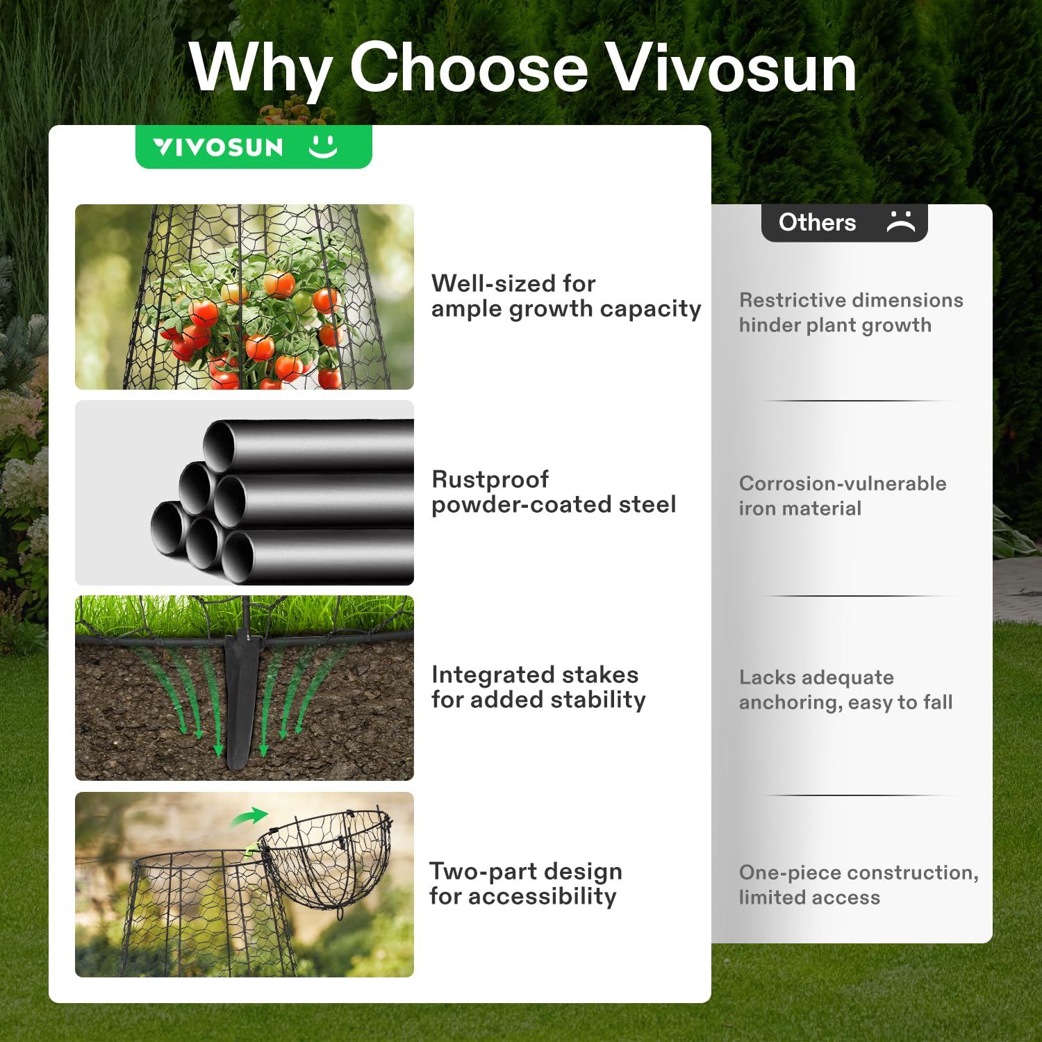 VIVOSUN cloche measures 17 by 12 inches for generous growing space.