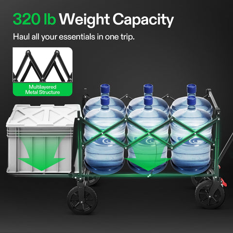 VIVOSUN Collapsible Wagon 320 lb load capacity for practical hauling.