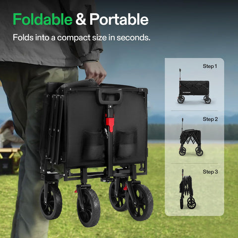 VIVOSUN Collapsible Wagon cup holders keep drinks within reach.