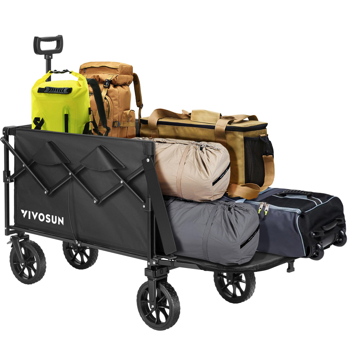 VIVOSUN Collapsible Wagon tailgate capacity expands space for bulky gear.