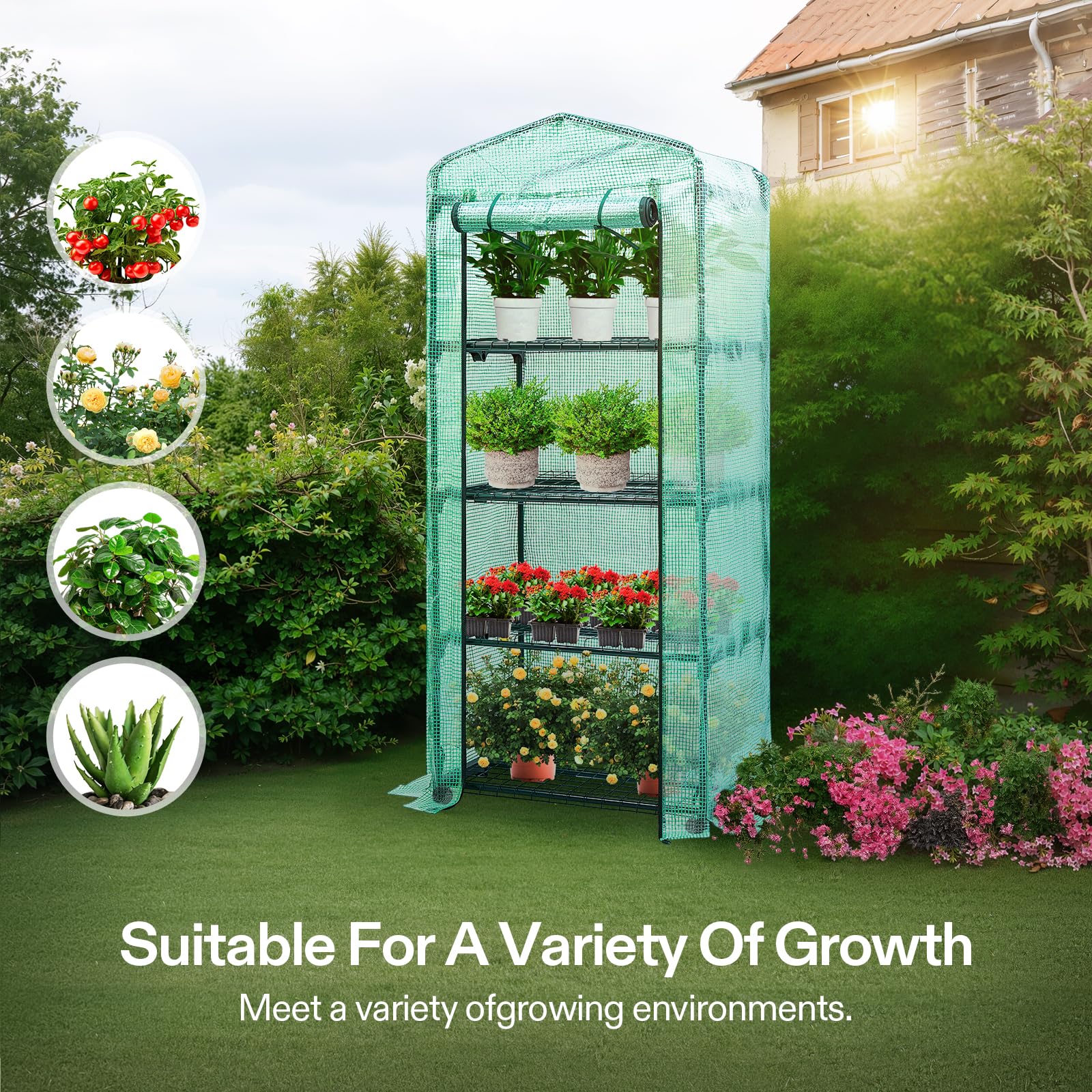 VIVOSUN Compact backyard greenhouse setup suited for small outdoor spaces