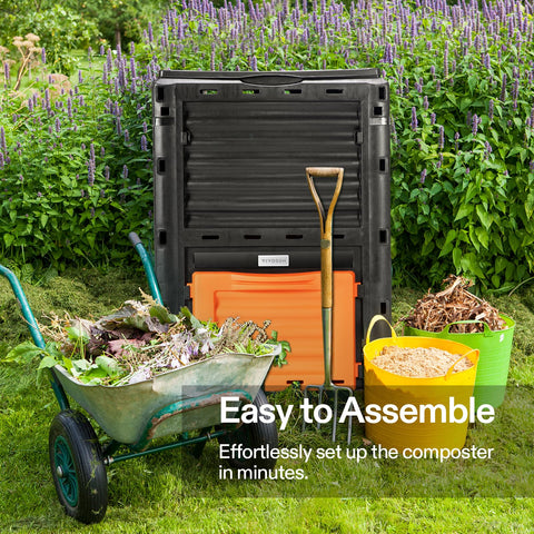 Easy-assembly design of VIVOSUN 80-gallon compost bin for quick setup.