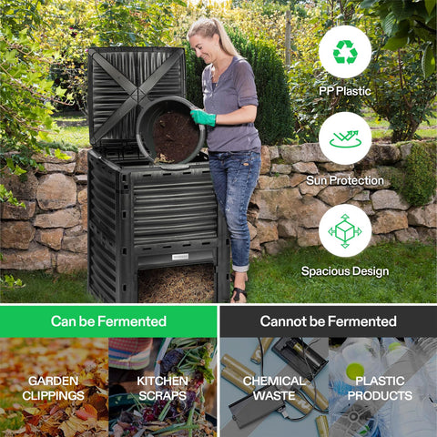 Large capacity VIVOSUN bin enables longer intervals between refills during garden season.