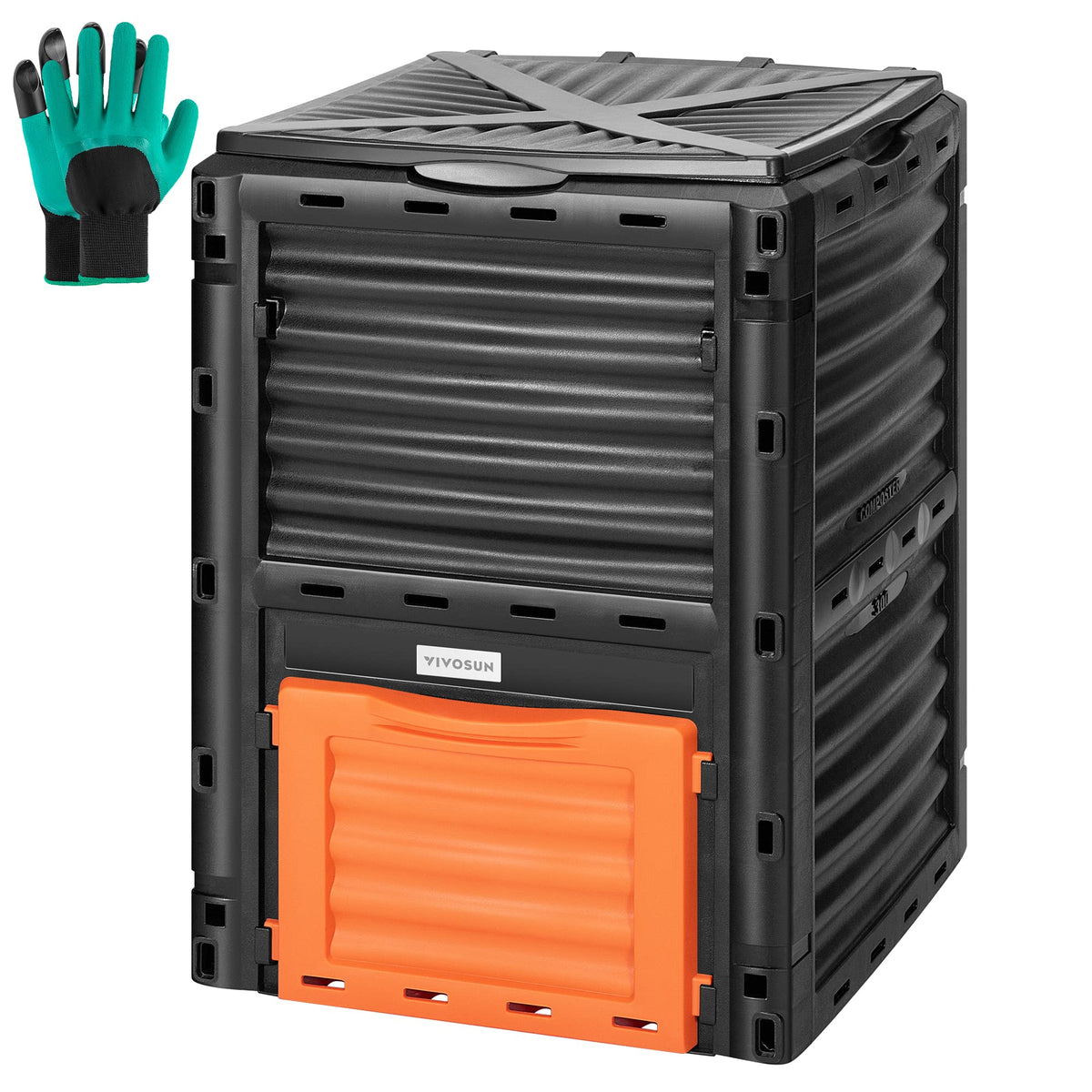 VIVOSUN 80-gallon compost bin top view highlighting large capacity for daily kitchen scraps.