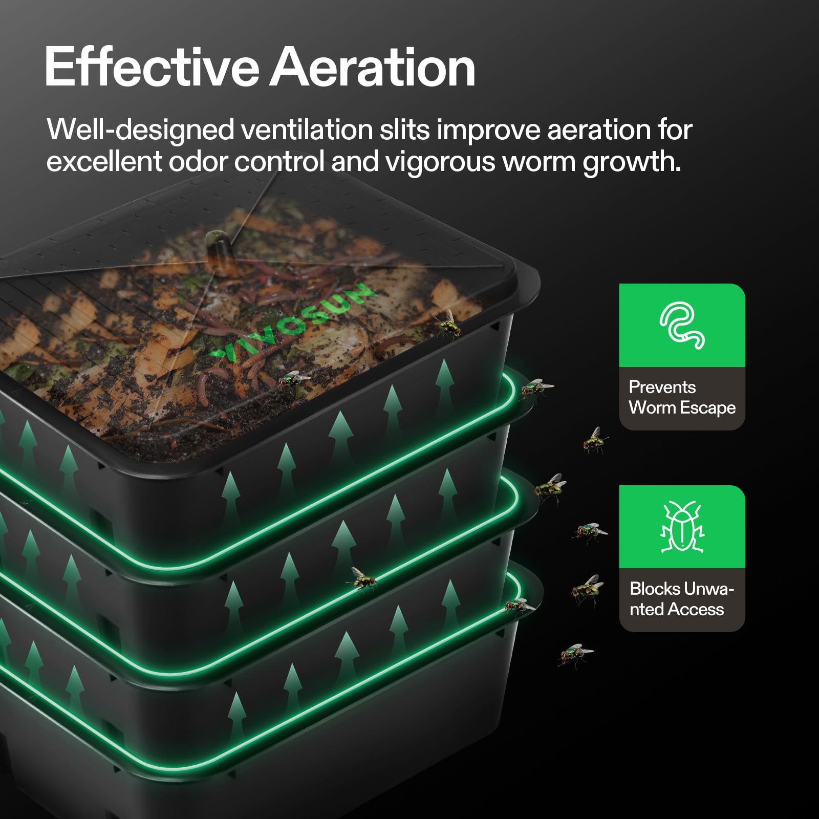 VIVOSUN compost bin spigot base enables easy worm tea collection