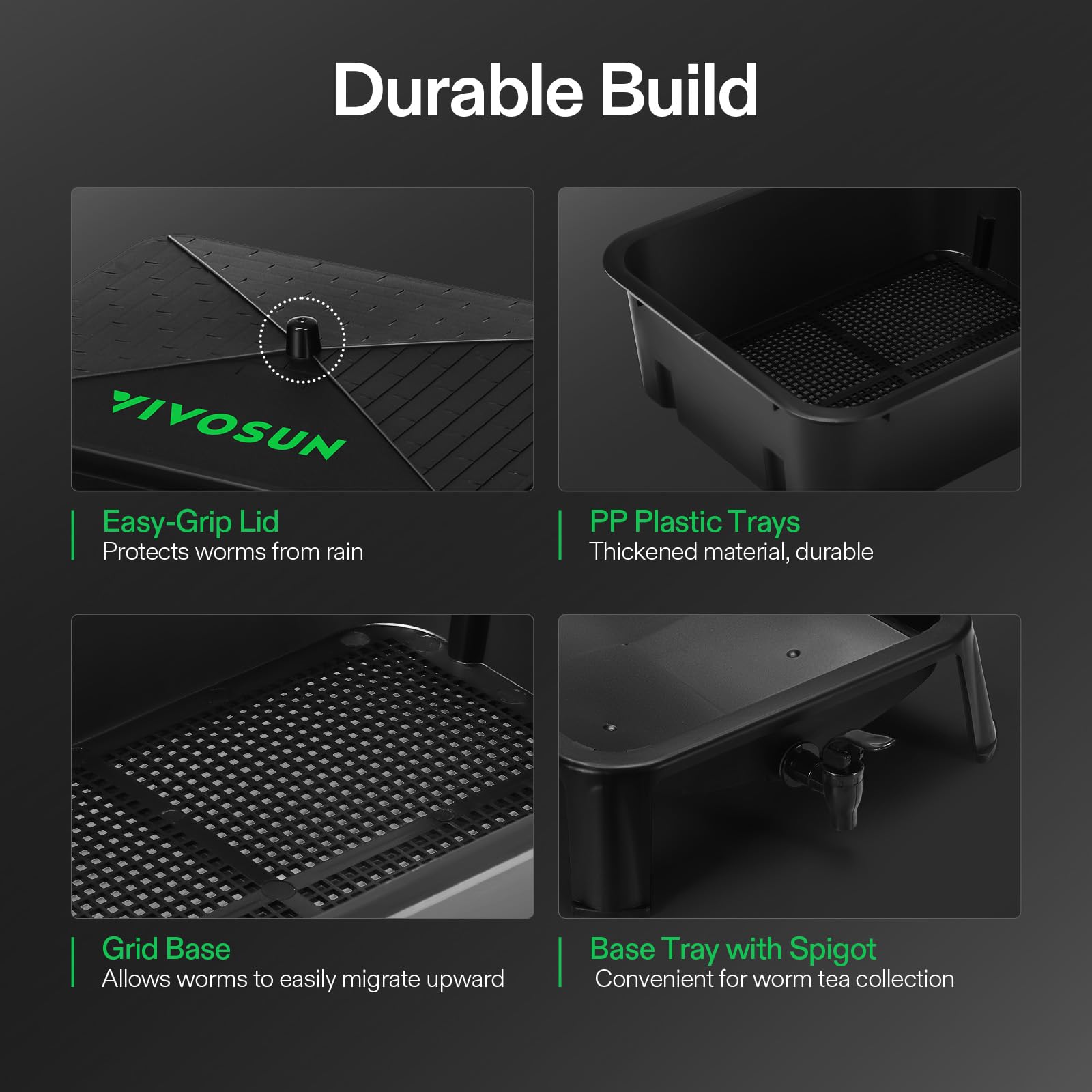 VIVOSUN compost bin ventilation slits promote airflow and odor control