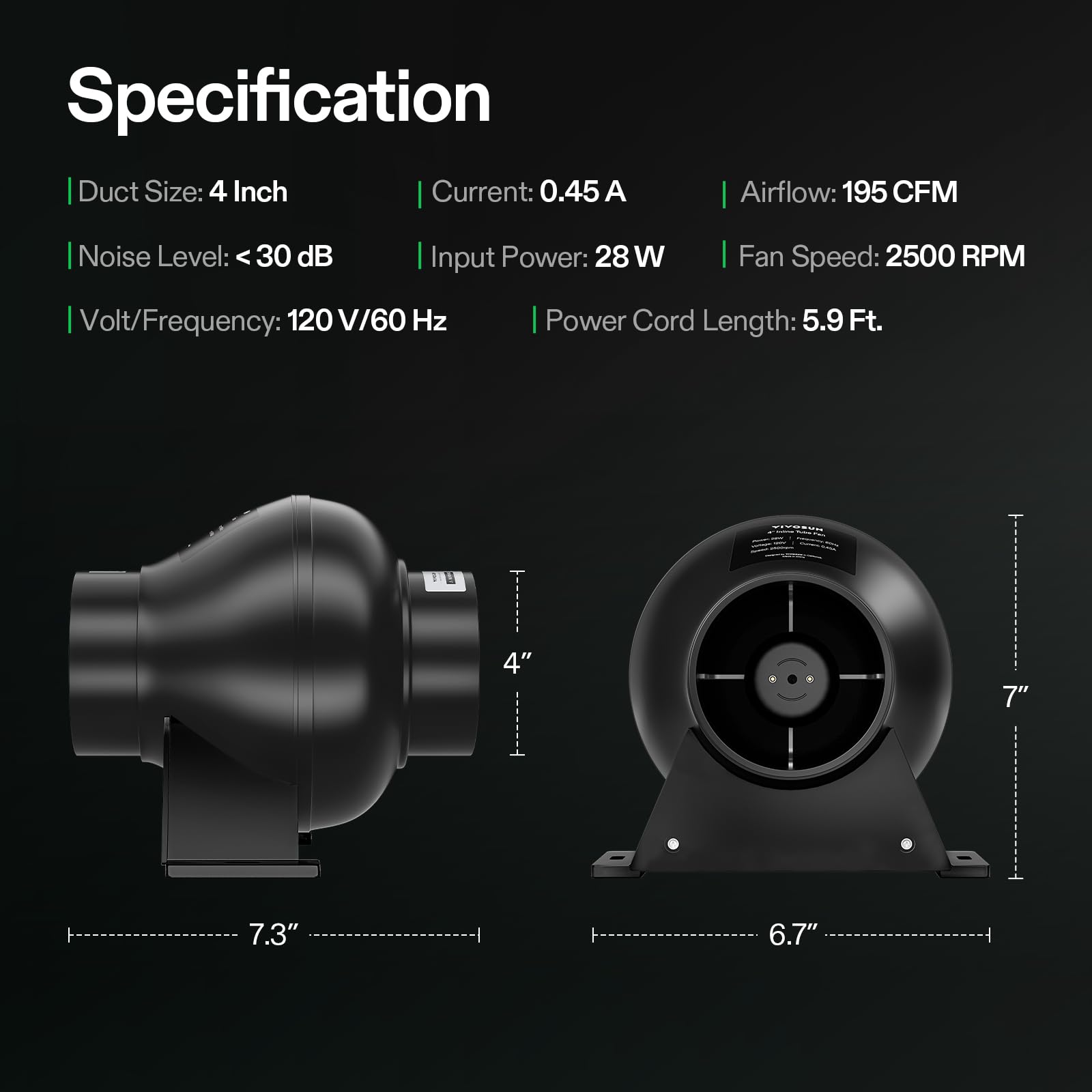 VIVOSUN D4 cord and housing design enables easy setup.