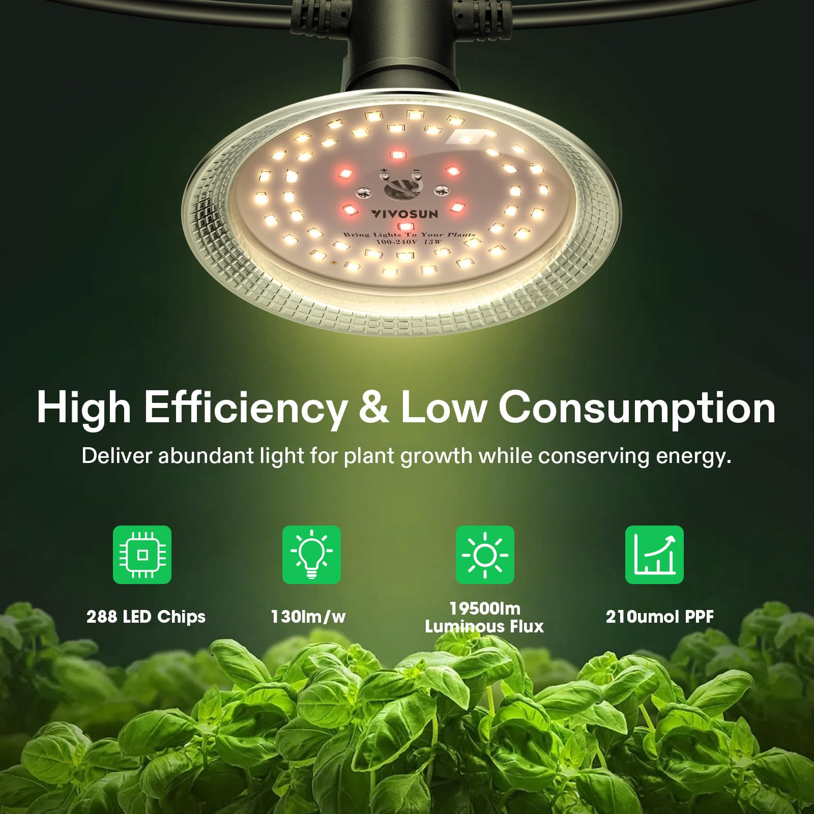 VIVOSUN daisy-chain design enables linking multiple lights.