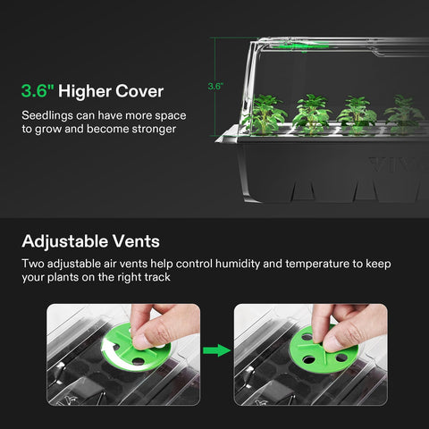 VIVOSUN-drainage-holes-seed-starter-tray prevent waterlogging and support healthy roots.