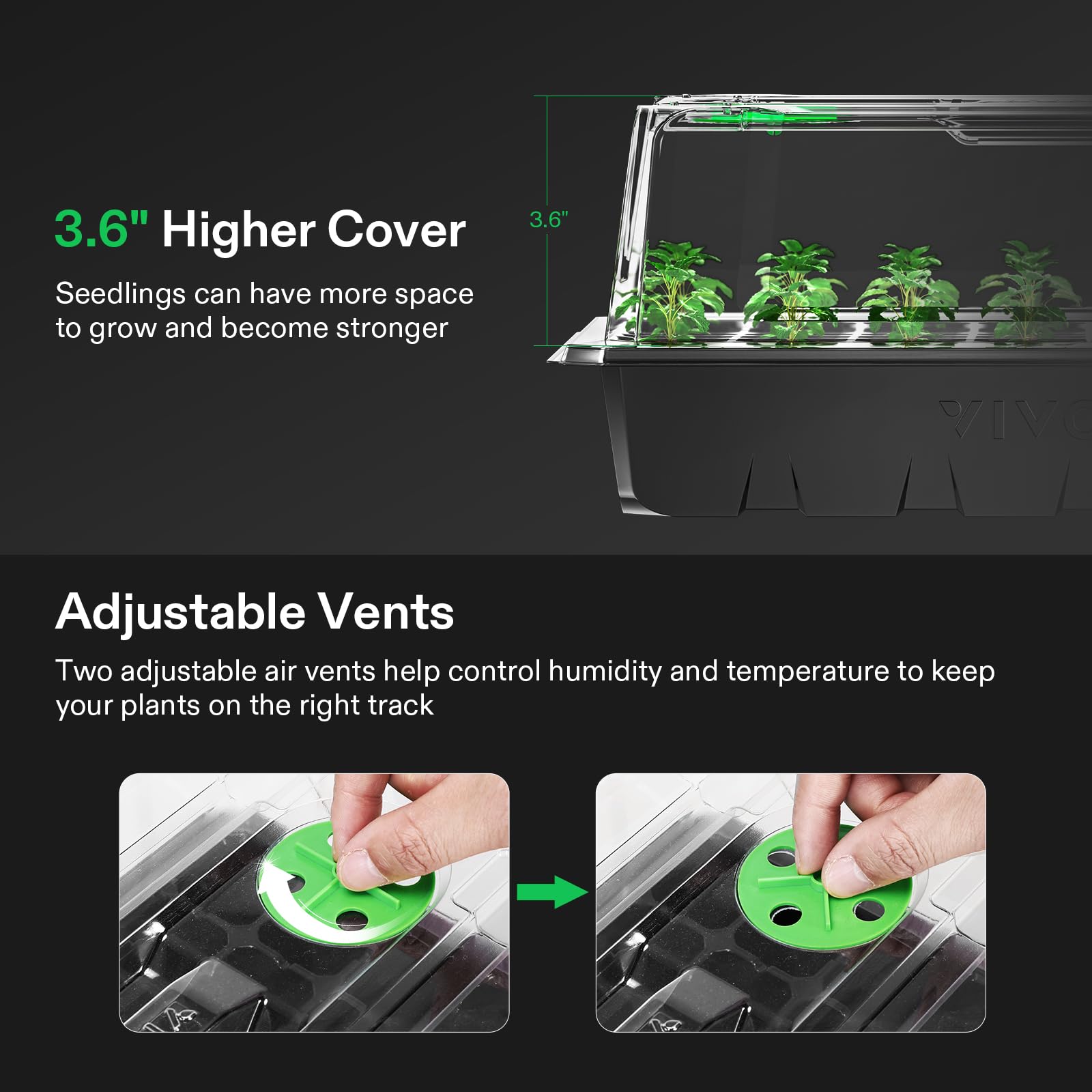 VIVOSUN drainage holes prevent overwatering and support healthy roots.