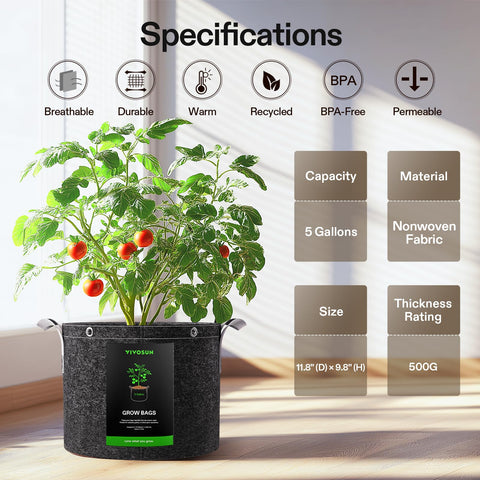 VIVOSUN permeable material drains excess water to support roots.