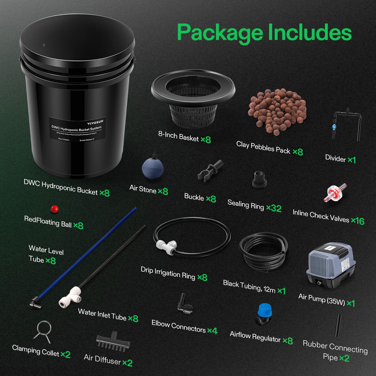 VIVOSUN air stone creates microbubbles for efficient aeration in buckets