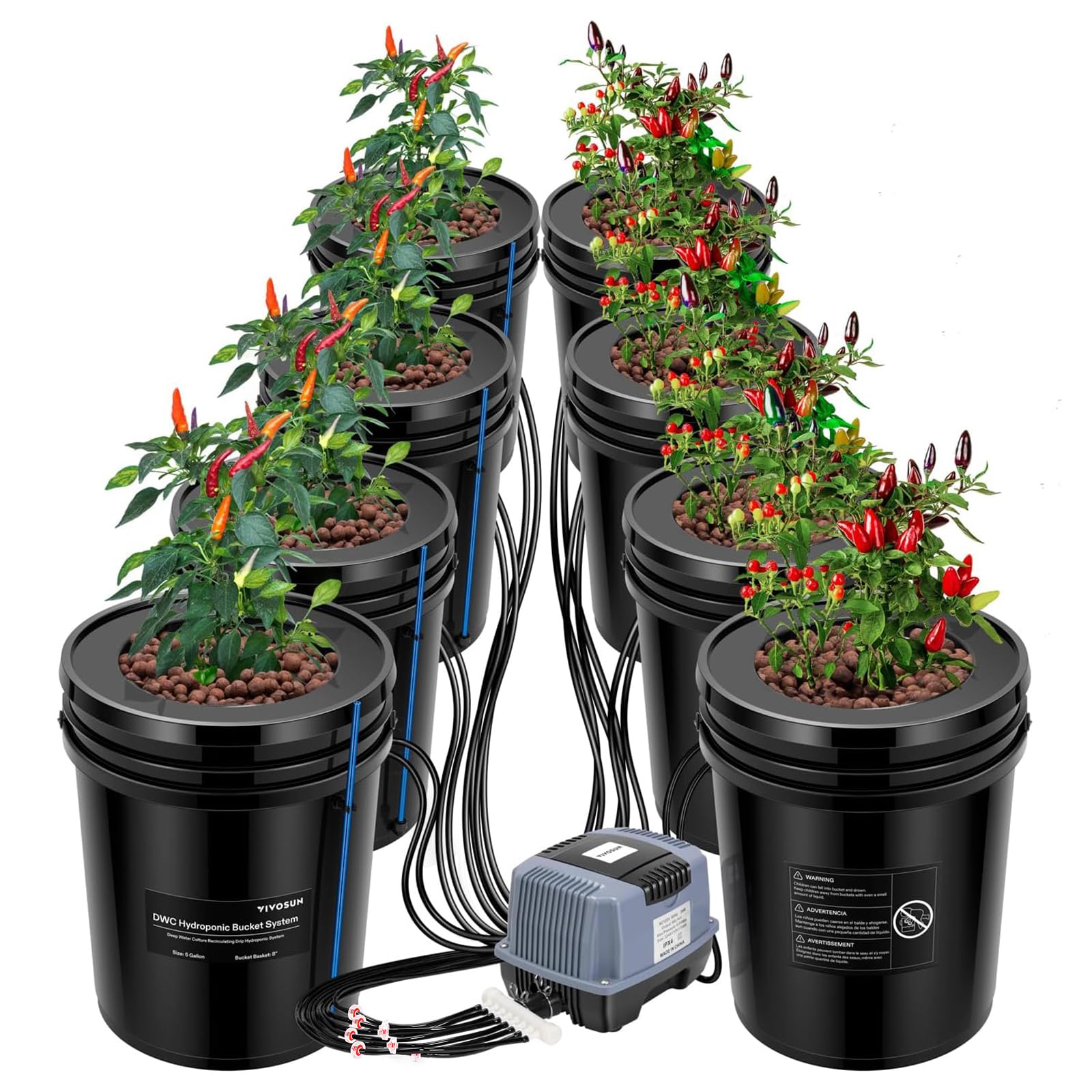VIVOSUN DWC top drip kit enhances nutrient uptake and root aeration