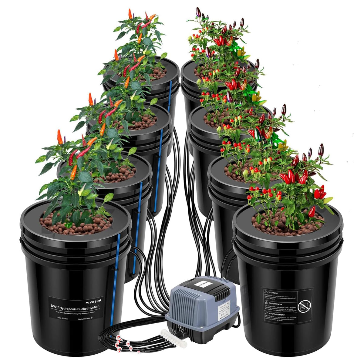 VIVOSUN DWC top drip kit enhances nutrient uptake and root aeration