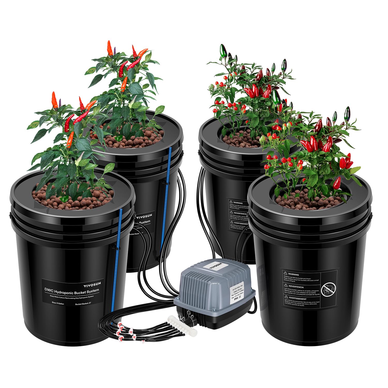 VIVOSUN DWC top drip kit view for efficient nutrient circulation and root absorption