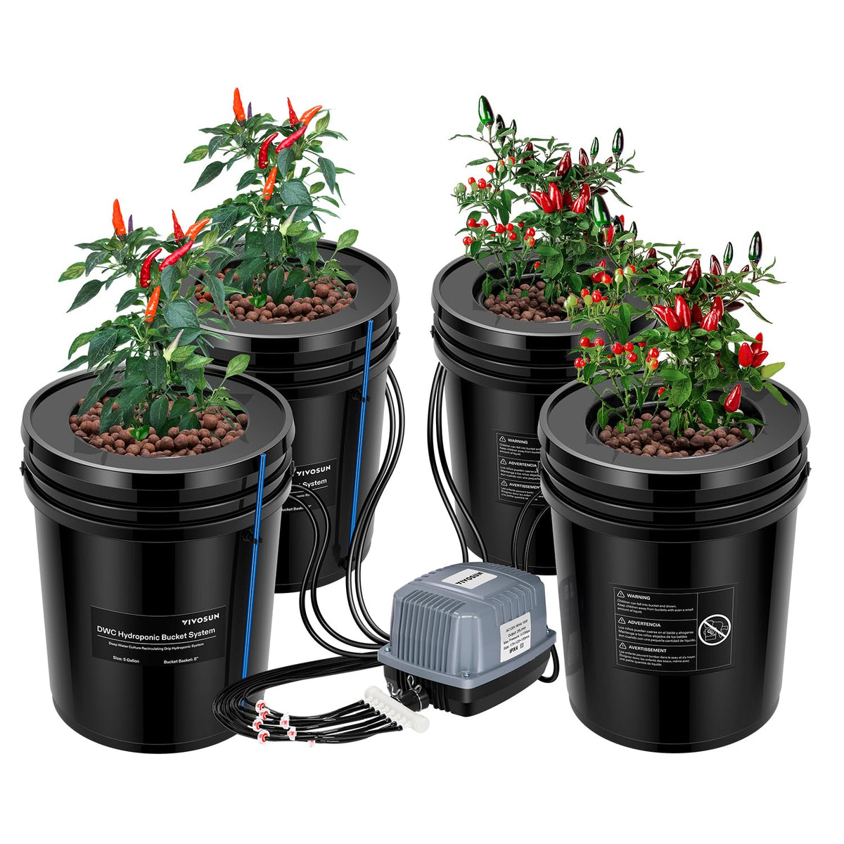 VIVOSUN DWC top drip kit view for efficient nutrient circulation and root absorption