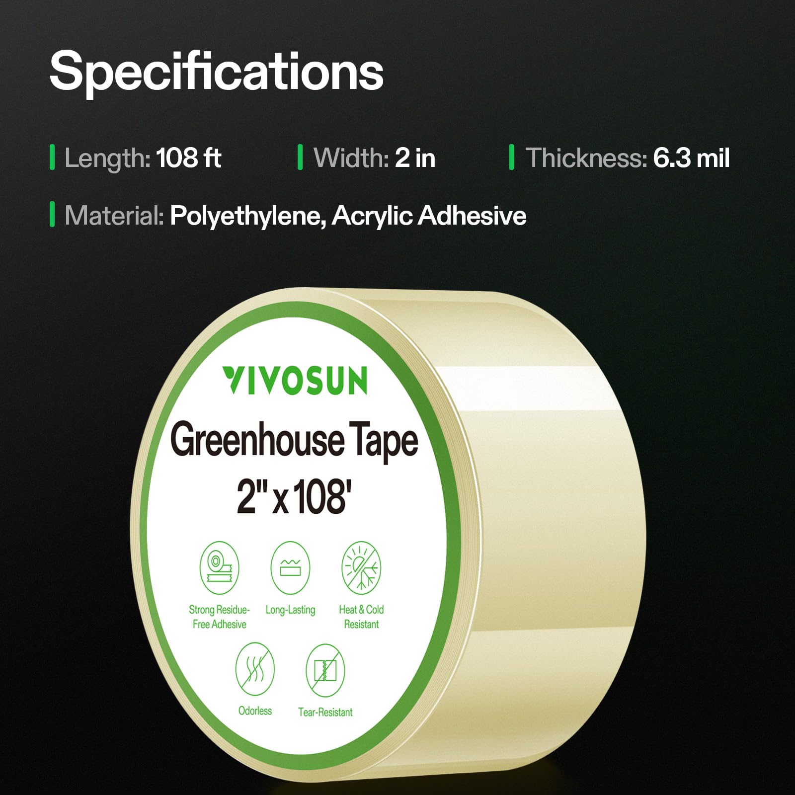 VIVOSUN easy-apply tape enables quick greenhouse repairs