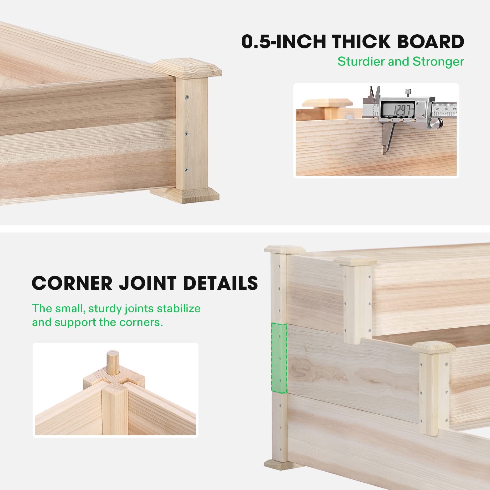 VIVOSUN easy assembly without tools enables quick setup of the raised bed.