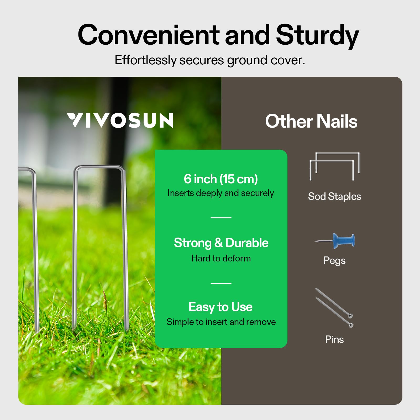 Bevel-tip design aids quick insertion and stable anchoring by VIVOSUN.