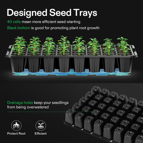 VIVOSUN-easy-transplant-seedling-tray simplifies moving seedlings to pots or garden.