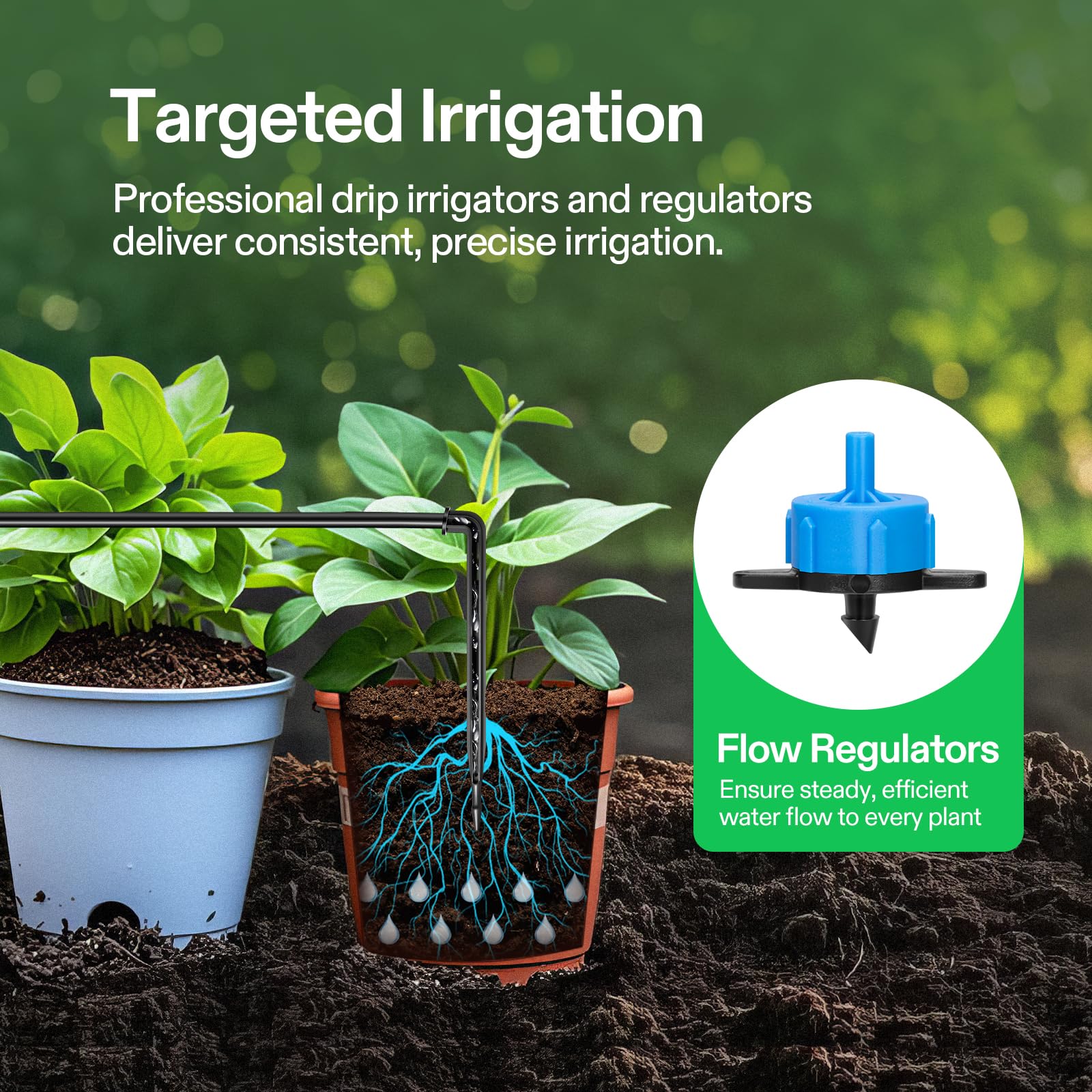 VIVOSUN system supporting up to eight pots for scalable irrigation
