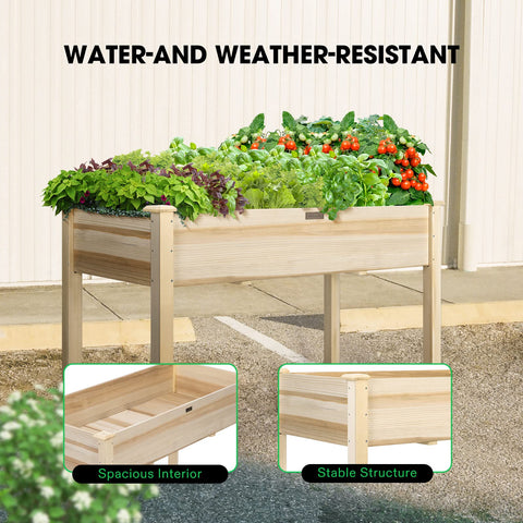 VIVOSUN elevated garden bed height reduces bending during tending.