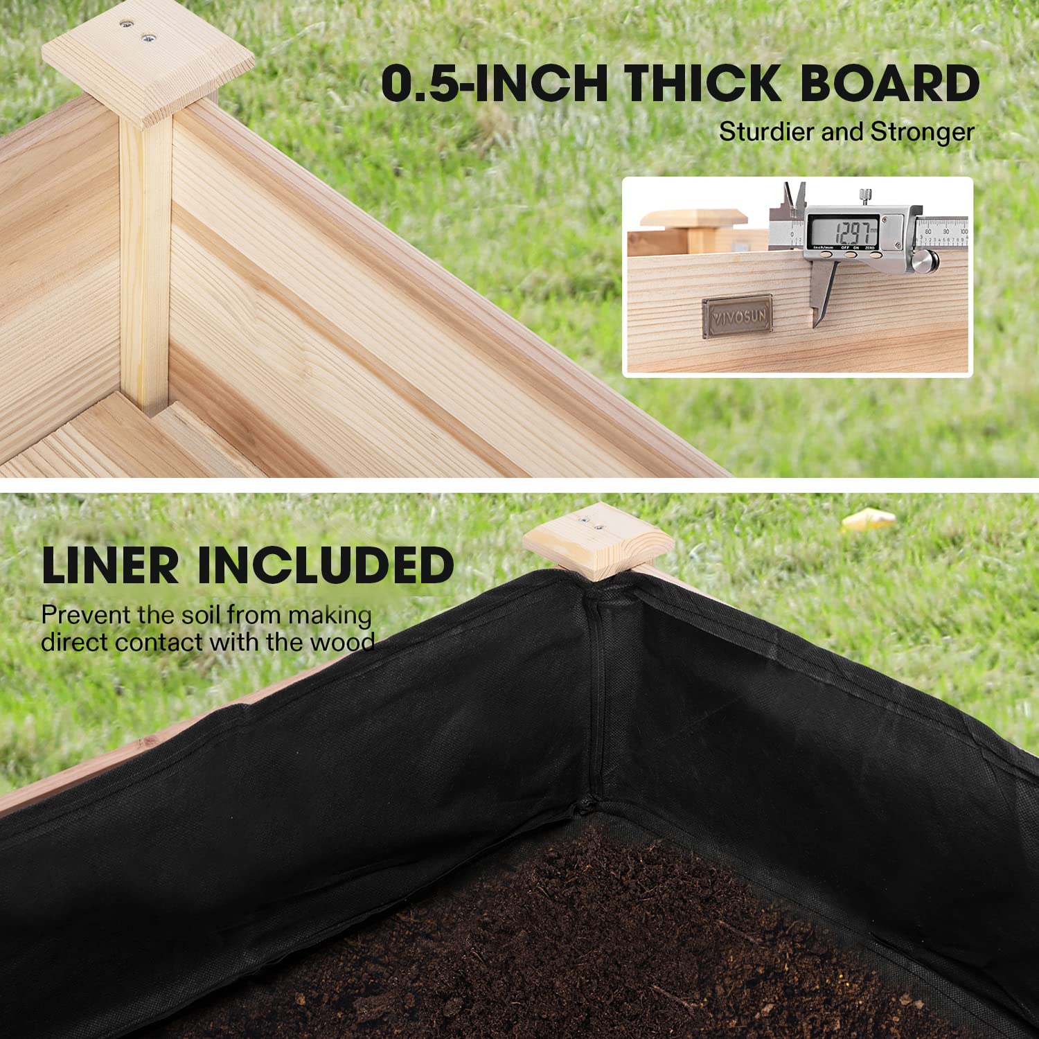 VIVOSUN pre-drilled drainage holes keep soil fresh and roots healthy.