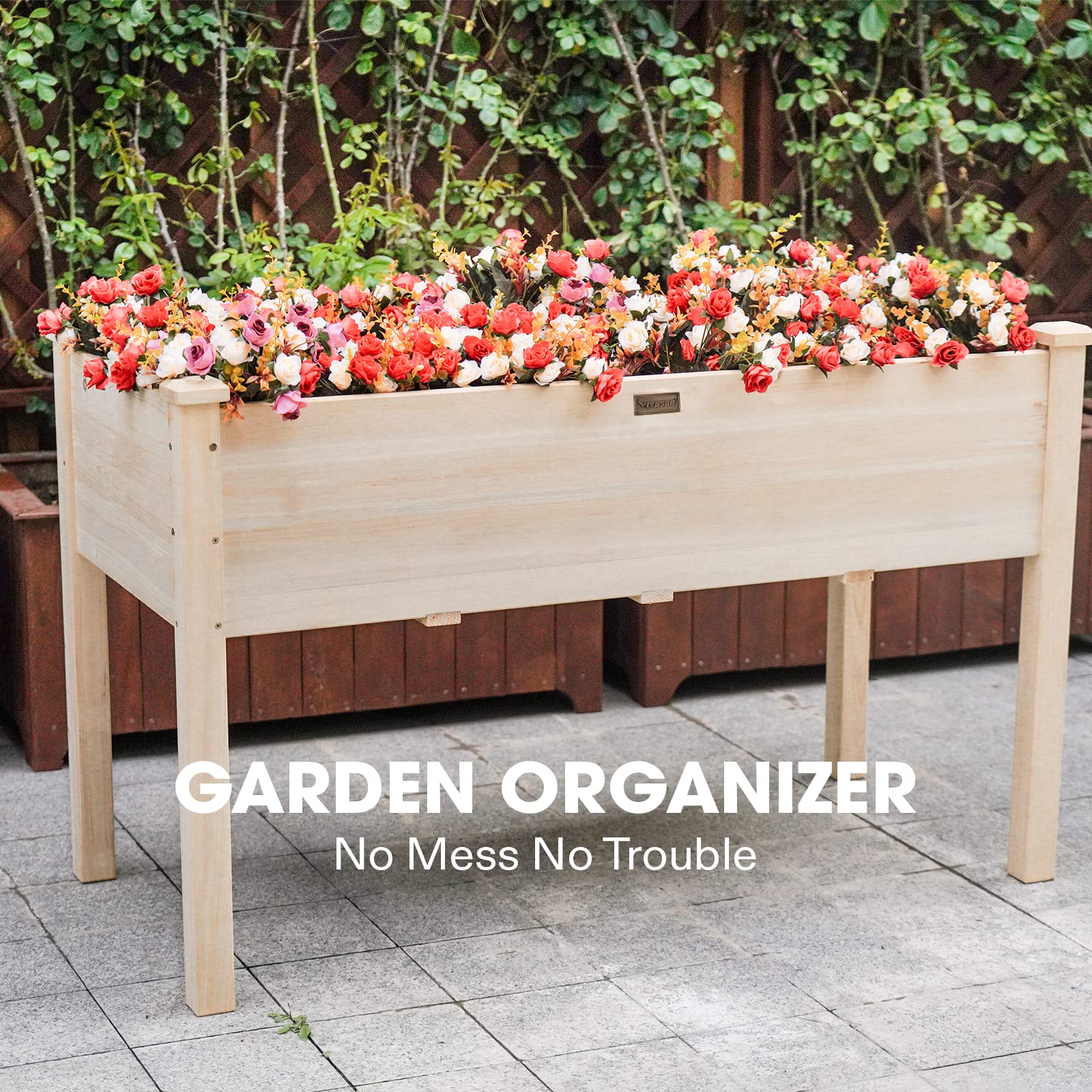 VIVOSUN elevated bed interior depth provides generous planting space for vegetables.