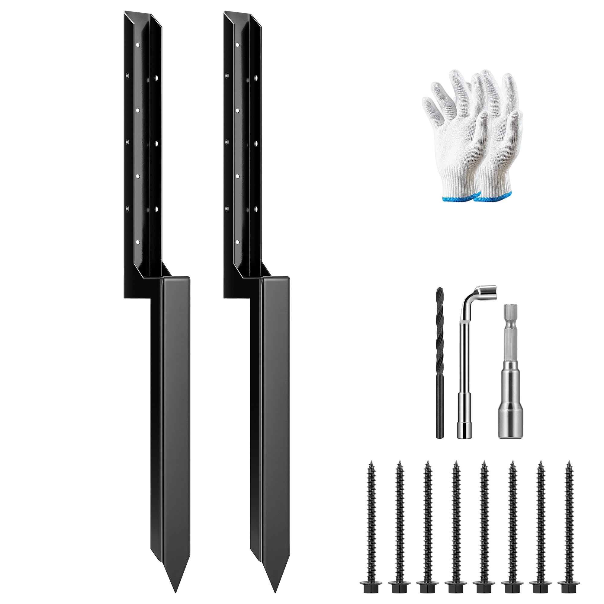 VIVOSUN fence post repair kit with H-design stabilizing a leaning post