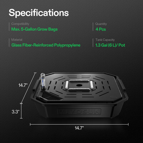 VIVOSUN FlexFeed 1.3-gallon tank provides extended hydration