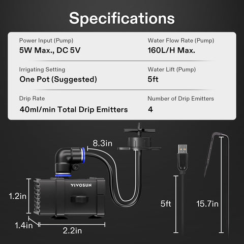VIVOSUN FlexFeed app-control enables remote irrigation management.