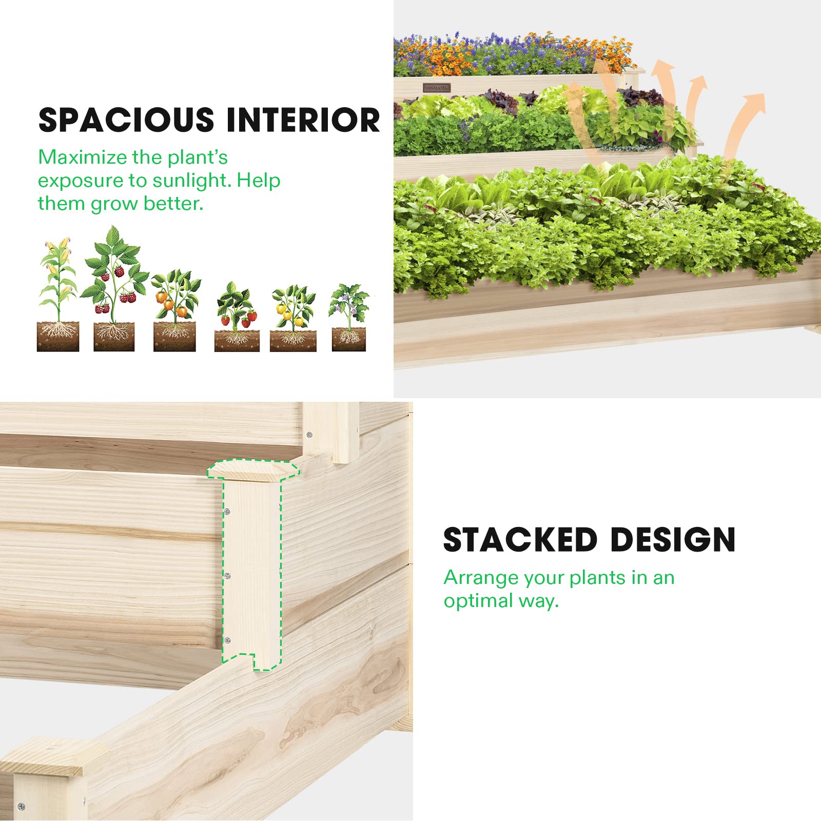 VIVOSUN perfect for herbs, vegetables, and flowers on balconies and patios.