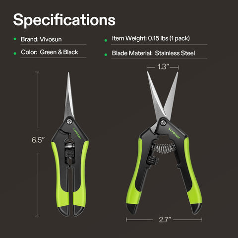 Ambidextrous VIVOSUN pruner with secure side lock for safety.