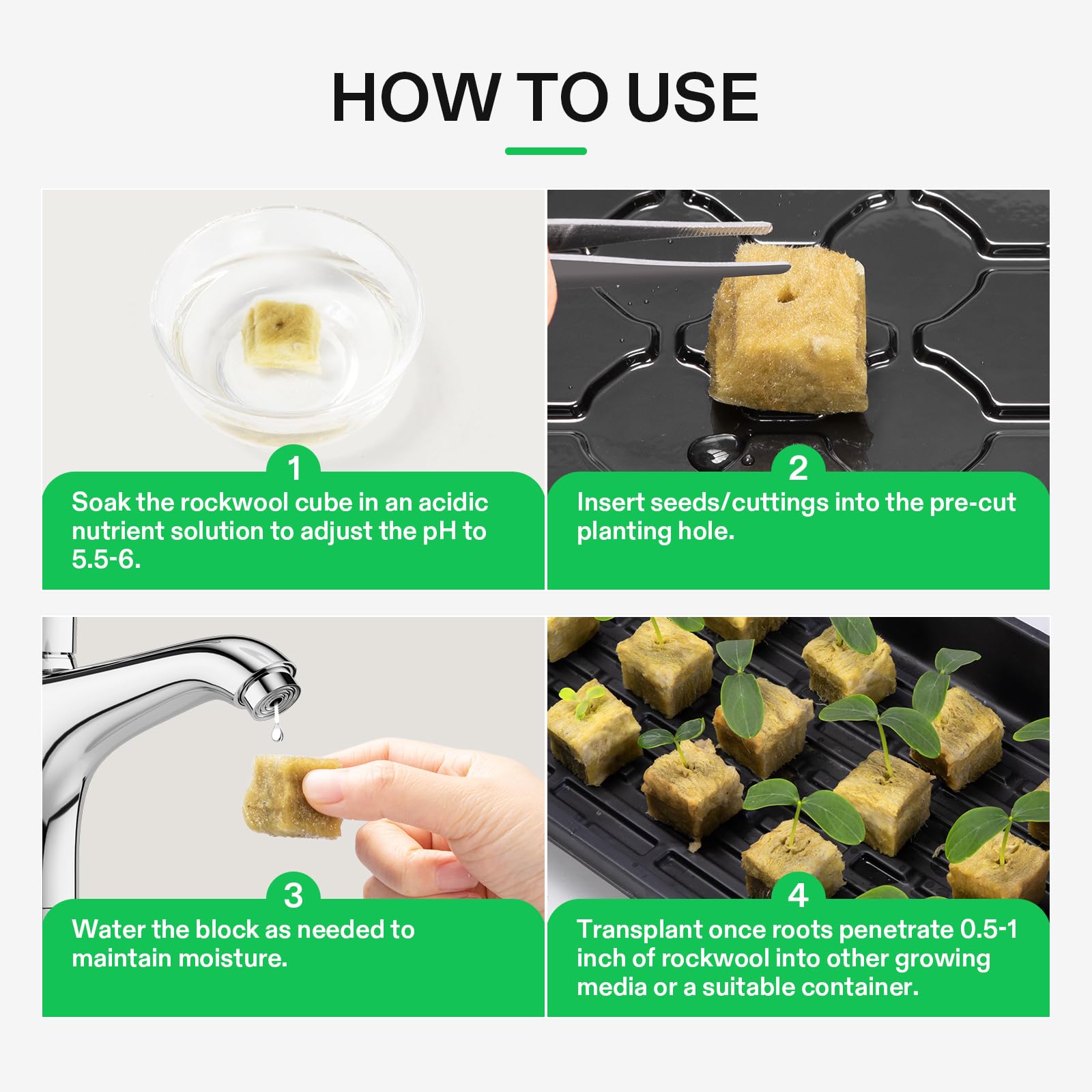 VIVOSUN germination and cloning using rockwool propagation kit