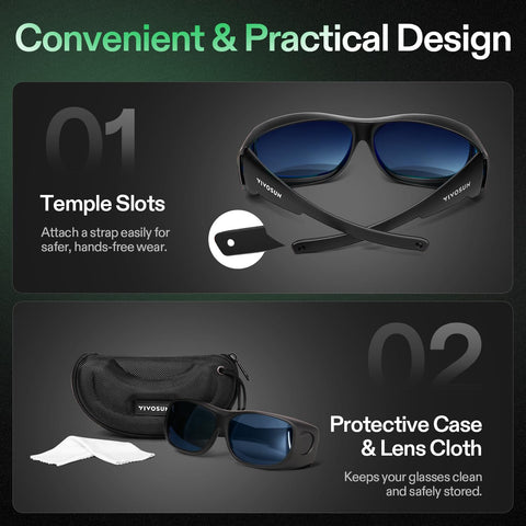 VIVOSUN glasses case and lens cloth for secure storage and travel