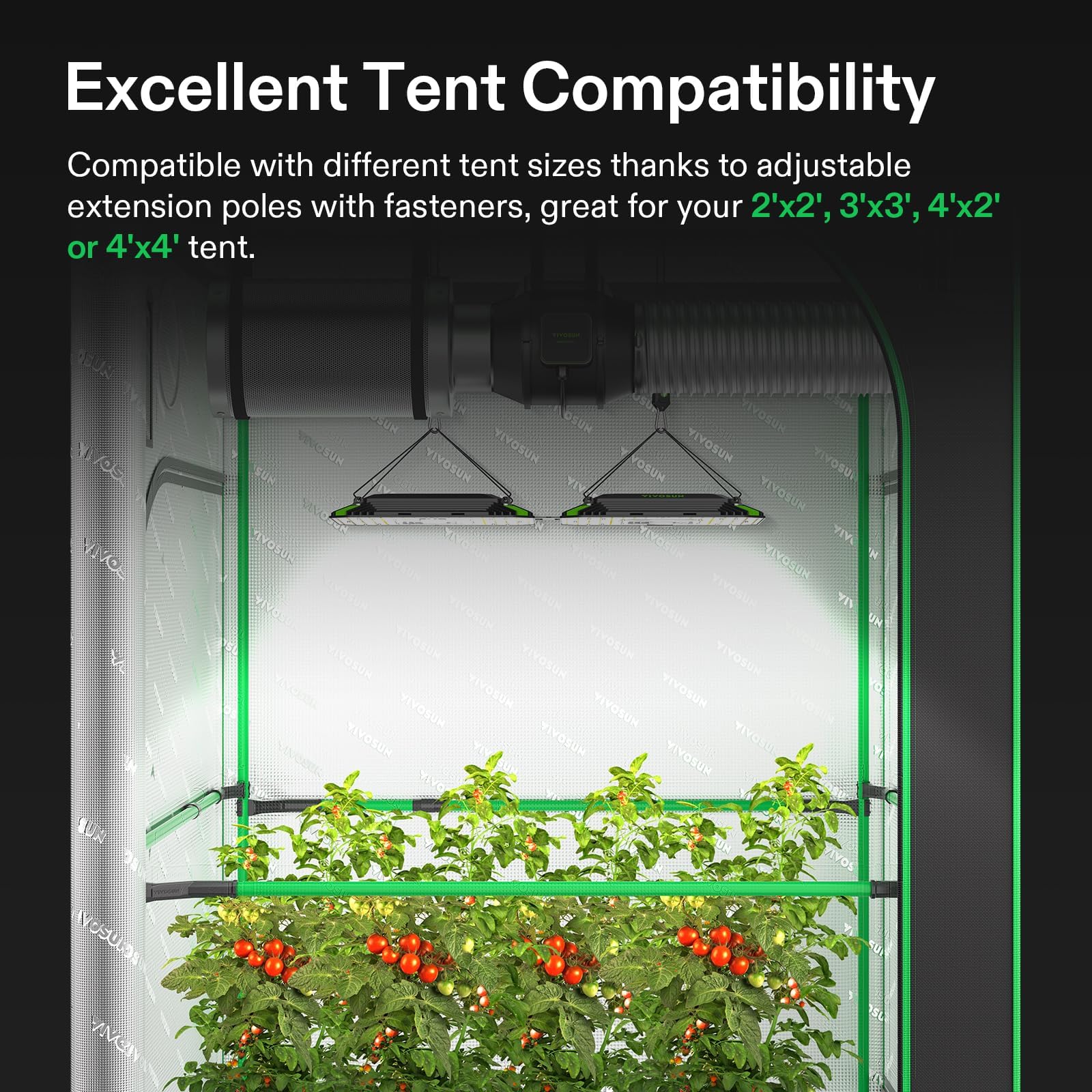 VIVOSUN green support rods with 0.4mm thickness deliver durable, reliable support