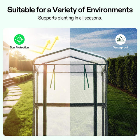 VIVOSUN brakable wheels on greenhouse for secure relocation