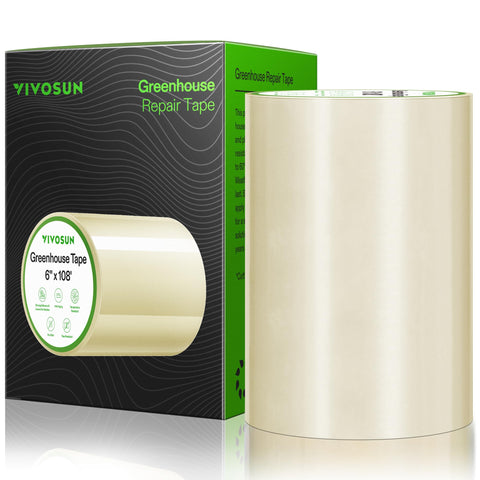 VIVOSUN greenhouse repair tape in clear patch design for quick, clean fixes.