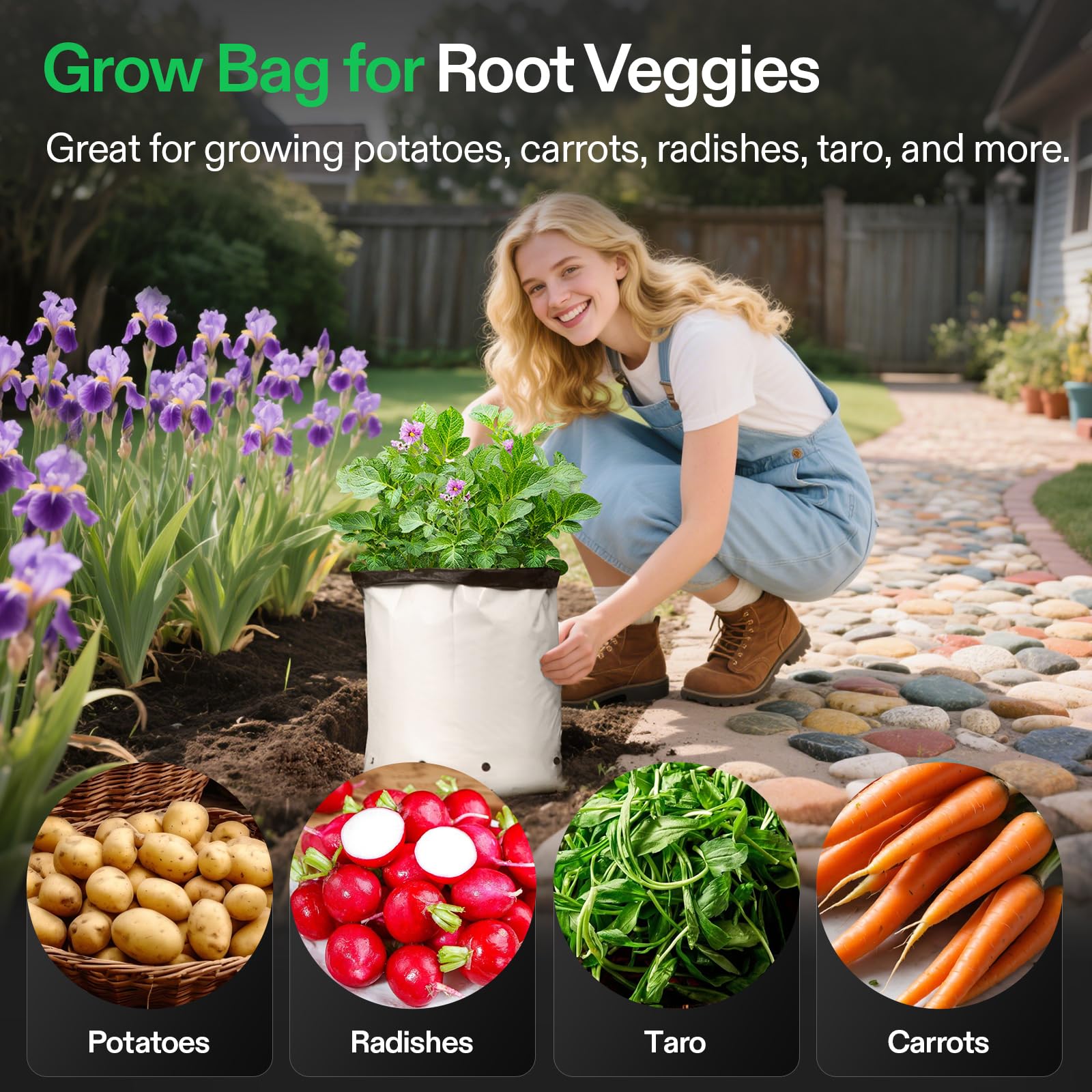 VIVOSUN bag with notches provides upright stability and lightweight portability.