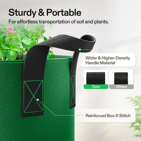 VIVOSUN green 7-gallon grow bag promotes healthy root air pruning