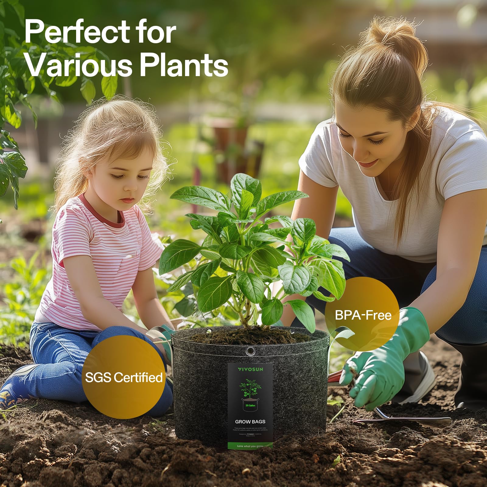 VIVOSUN grow bag with metal rings for low-stress training