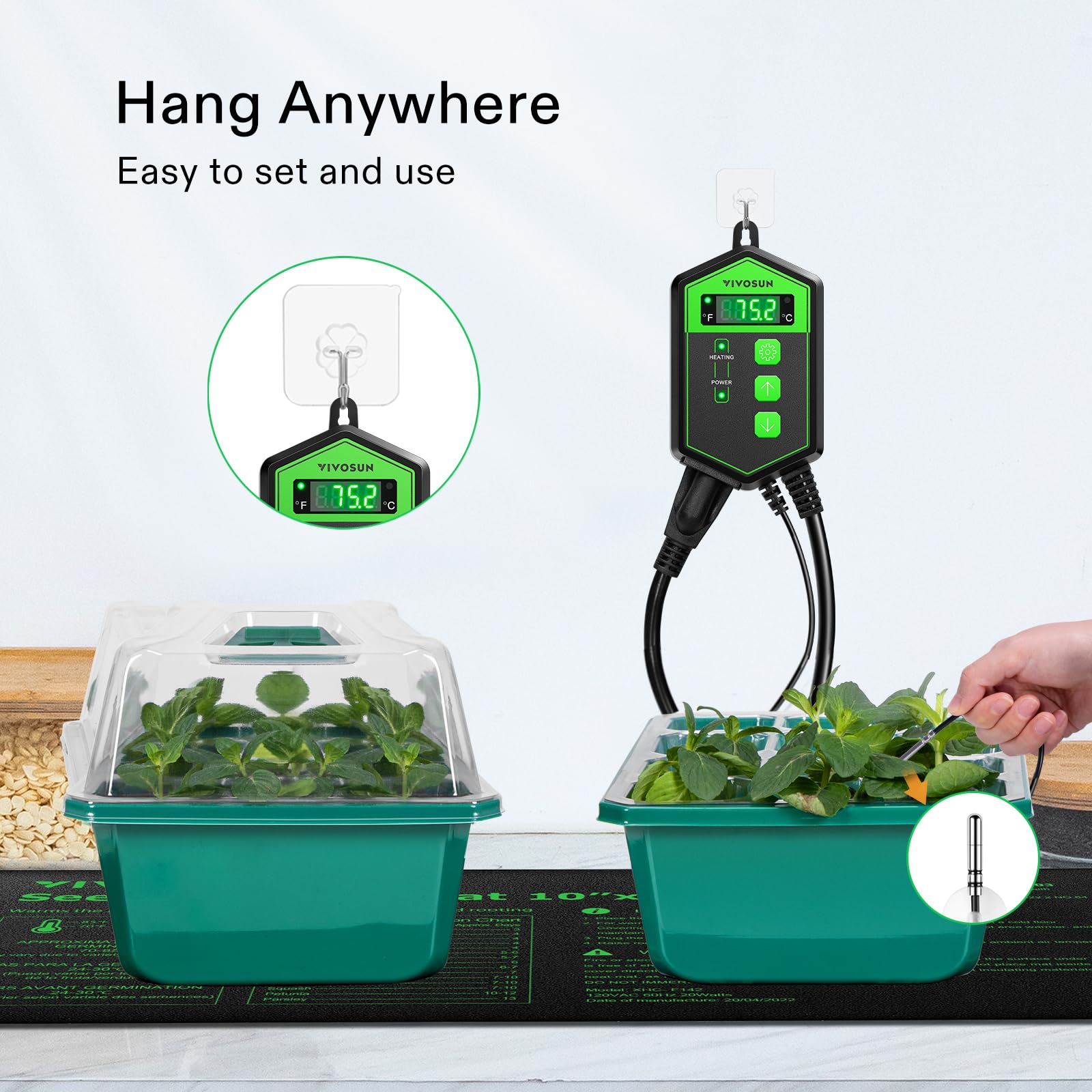 VIVOSUN heat mat compatibility enables easy plug-and-play setup.