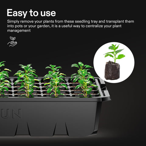 VIVOSUN-heat-mat-compatible-seedling-tray enables consistent warmth during germination.