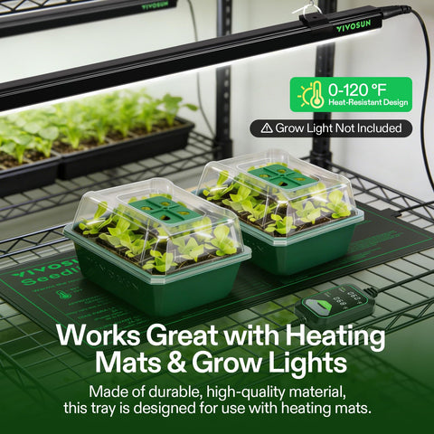 VIVOSUN heat mat with IP67 waterproof surface for easy cleaning.