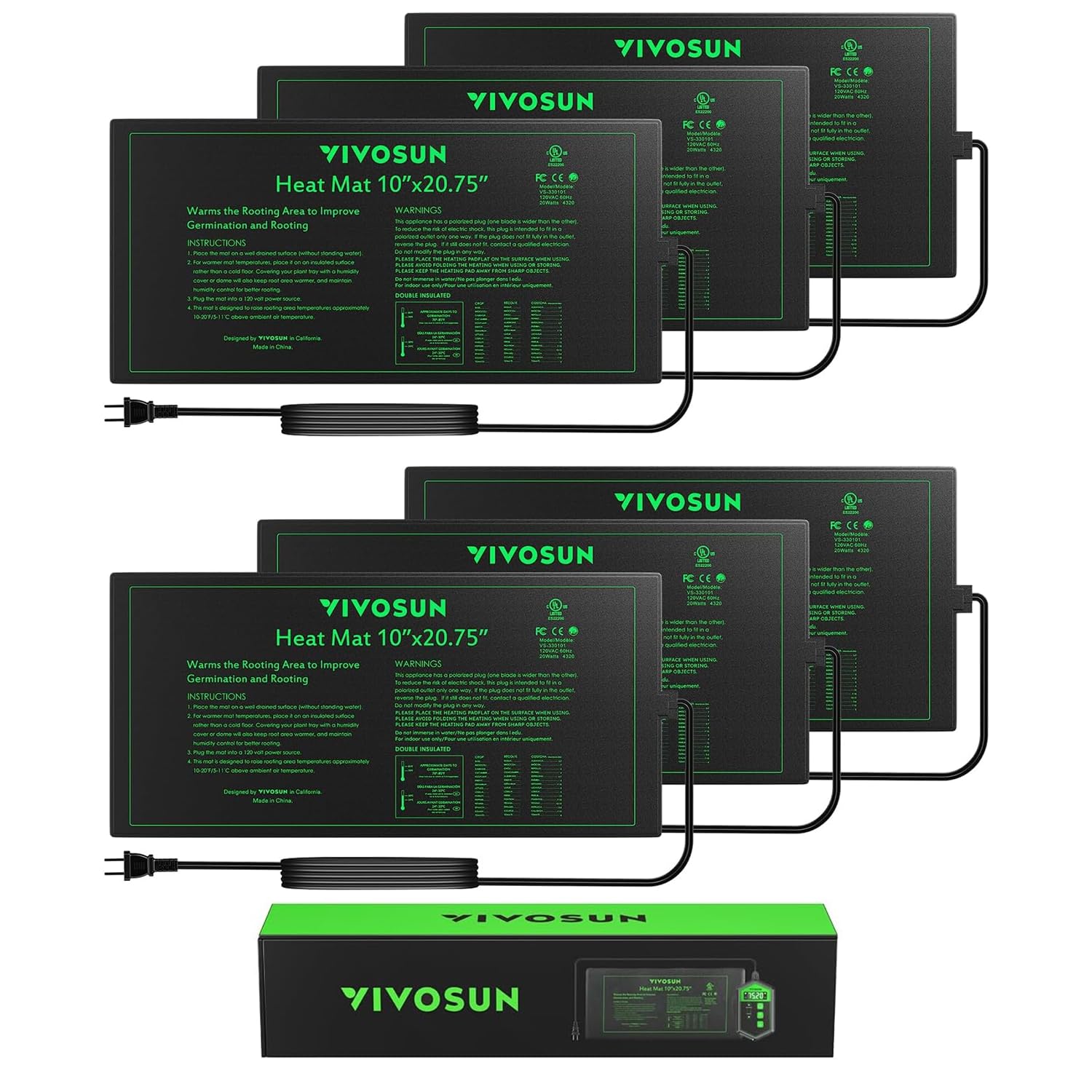 VIVOSUN seedling heat mat setup provides steady warmth for germination.