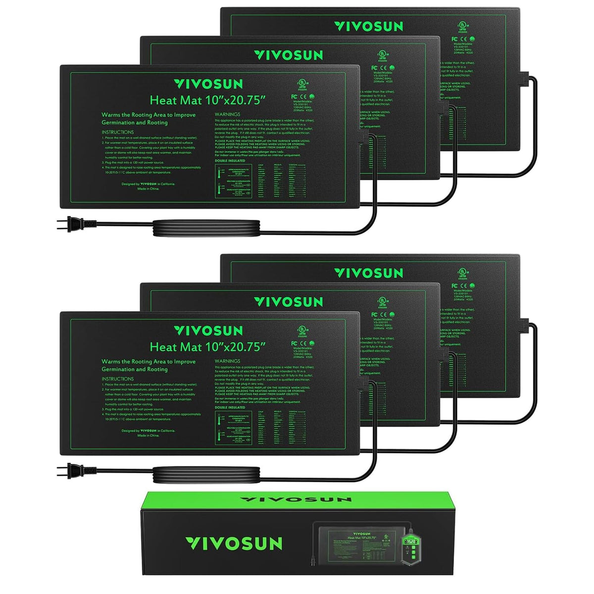 VIVOSUN seedling heat mat setup provides steady warmth for germination.