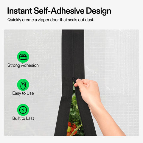 VIVOSUN heavy-duty plastic-coated zipper resists rust and weather