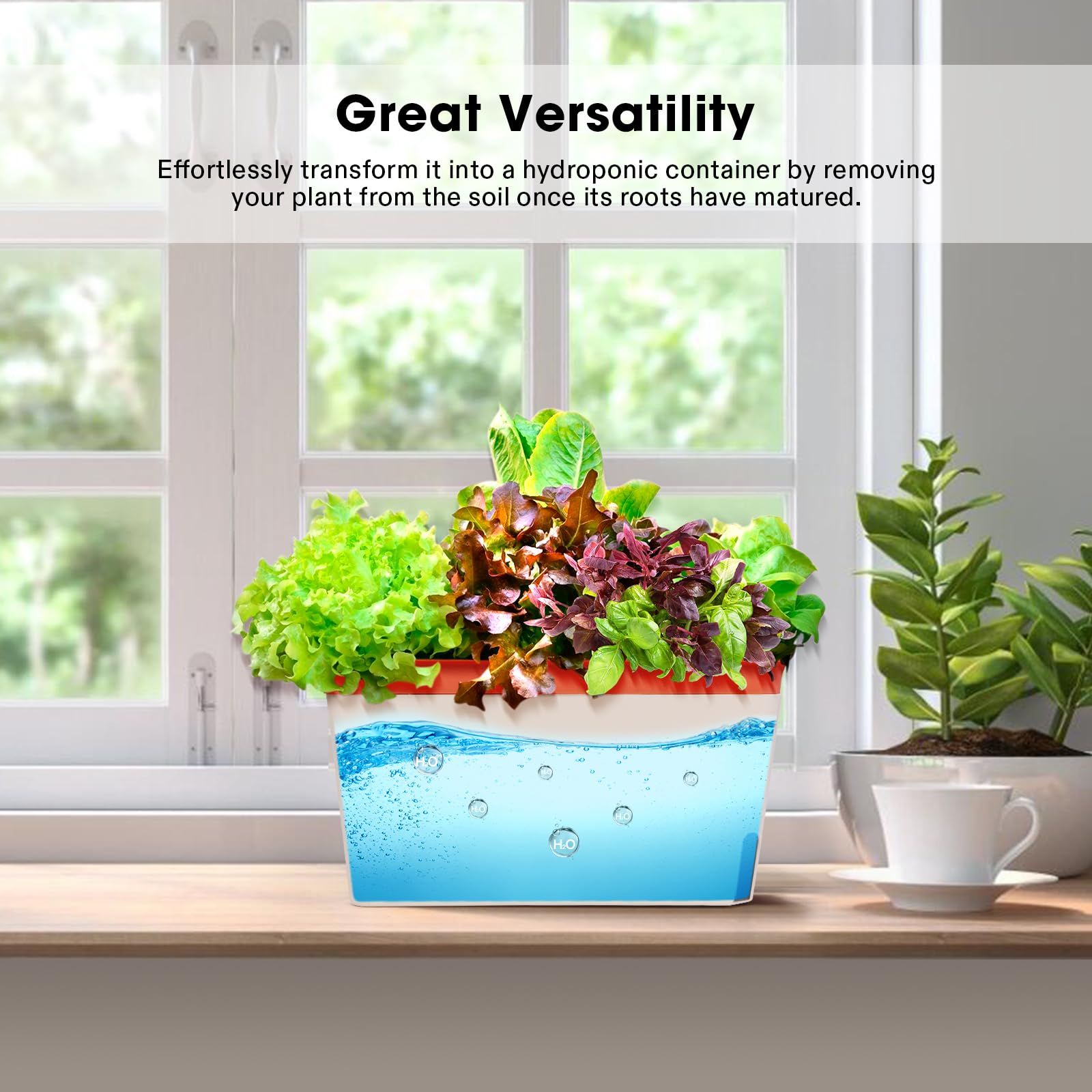 Basil and flowers thrive with the VIVOSUN two-layer moisture system.