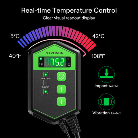 VIVOSUN hexagonal controller body with durable, rust-free construction.